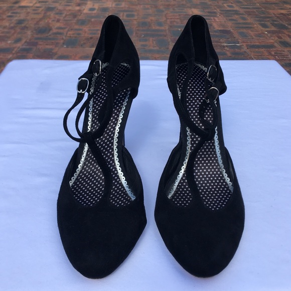 Jigsaw Black Suede Leather Mary Jane Pump Heels Size 10 - Picture 9 of 16